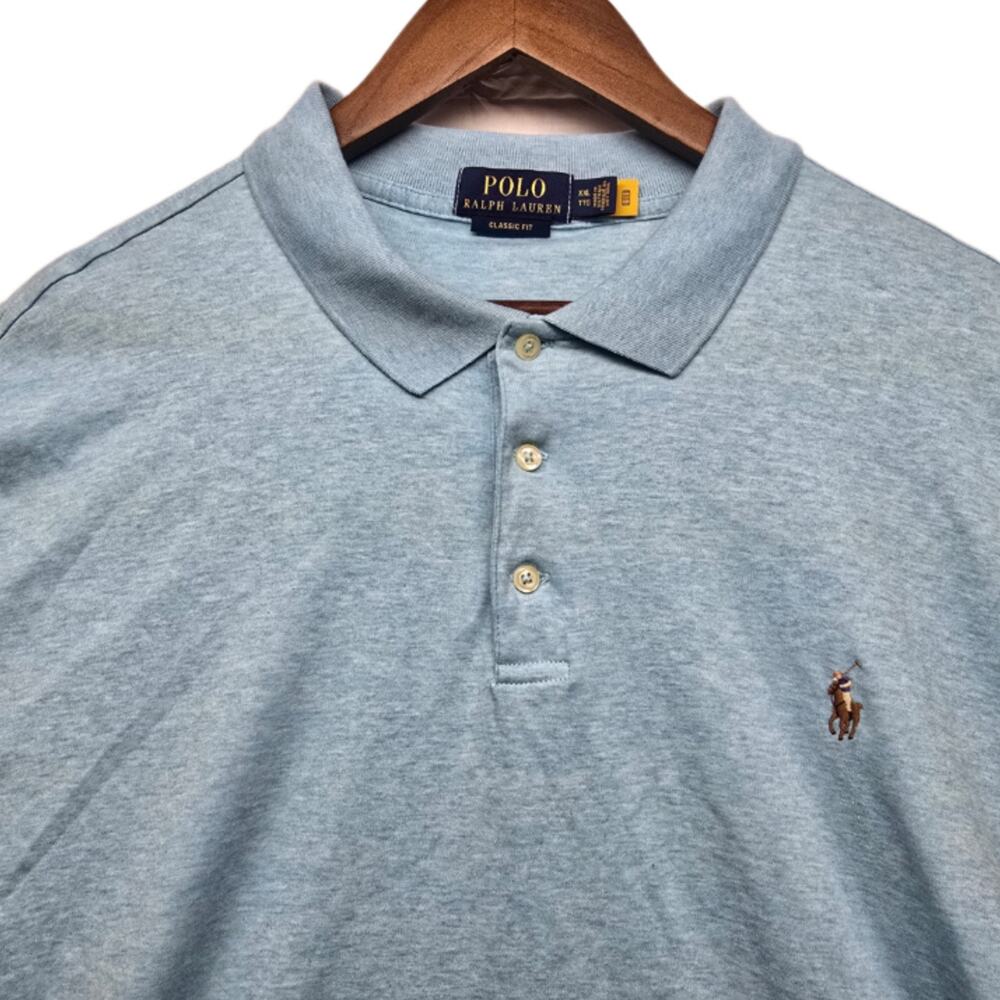 Ralph Lauren Polo Shirt Mens XXL 2XL Light Blue Classic Fit Pony Preppy